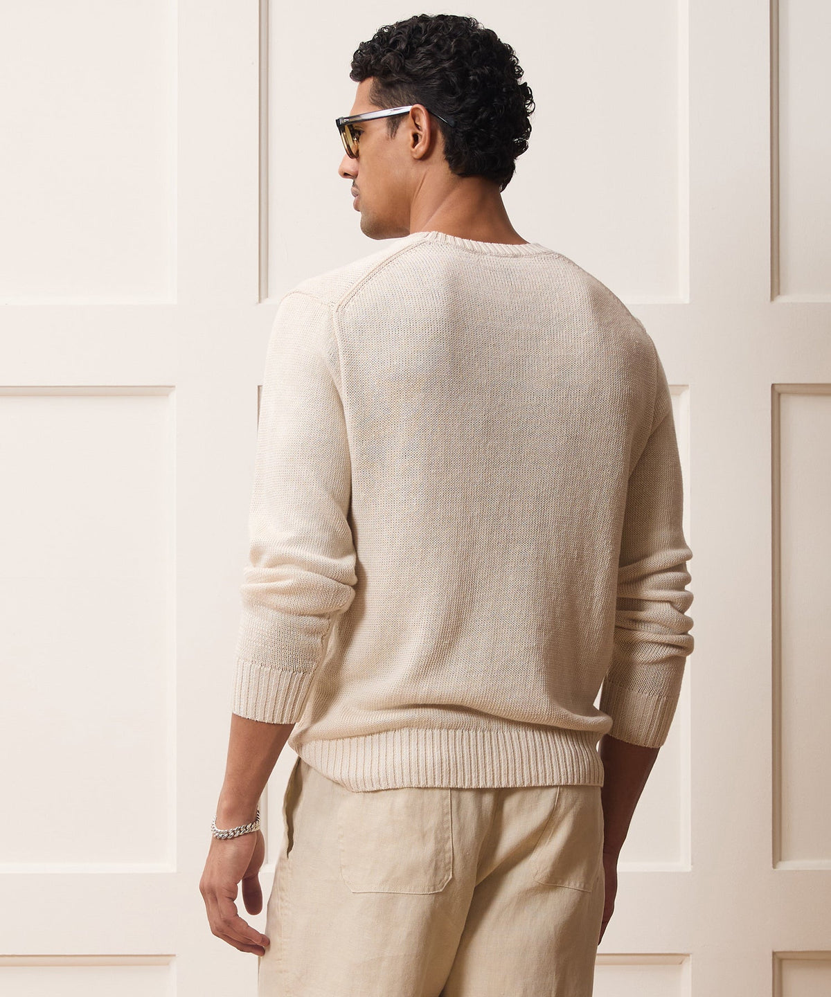 Linen Crewneck Sweater - Bisque