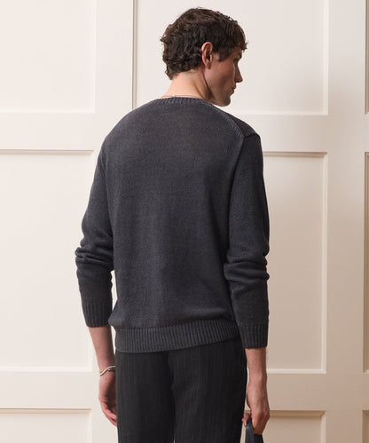 Linen Crewneck Sweater - Faded Black