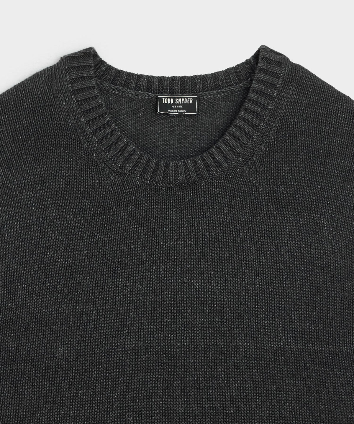 Linen Crewneck Sweater - Faded Black