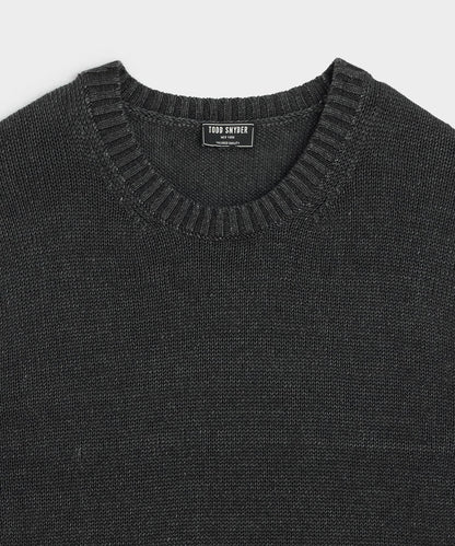 Linen Crewneck Sweater - Faded Black