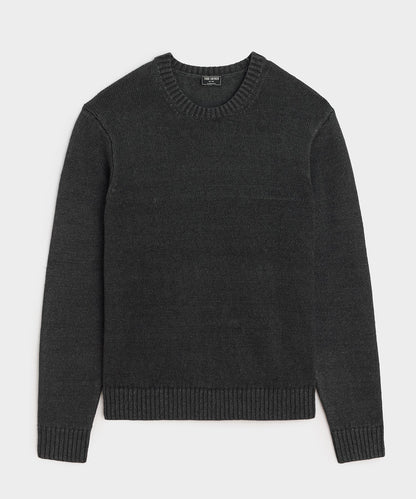 Linen Crewneck Sweater - Faded Black