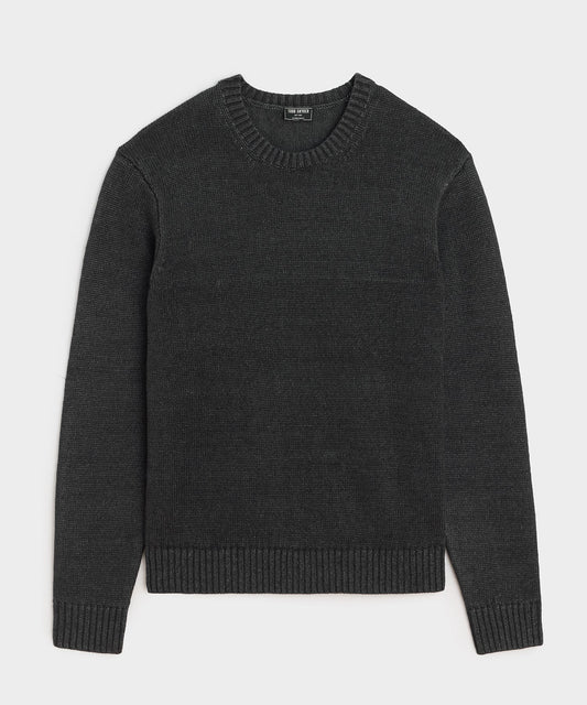Linen Crewneck Sweater - Faded Black