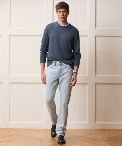 Linen Crewneck Sweater - Navy