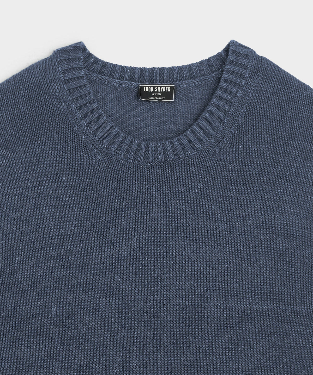 Linen Crewneck Sweater - Navy