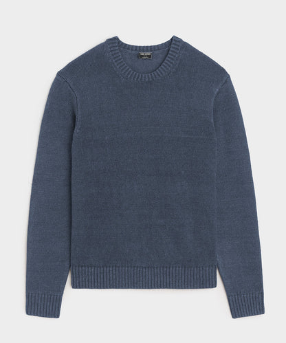 Linen Crewneck Sweater - Navy