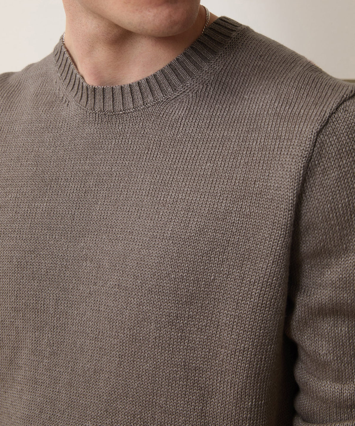 Linen Crewneck Sweater - Weathered Timber
