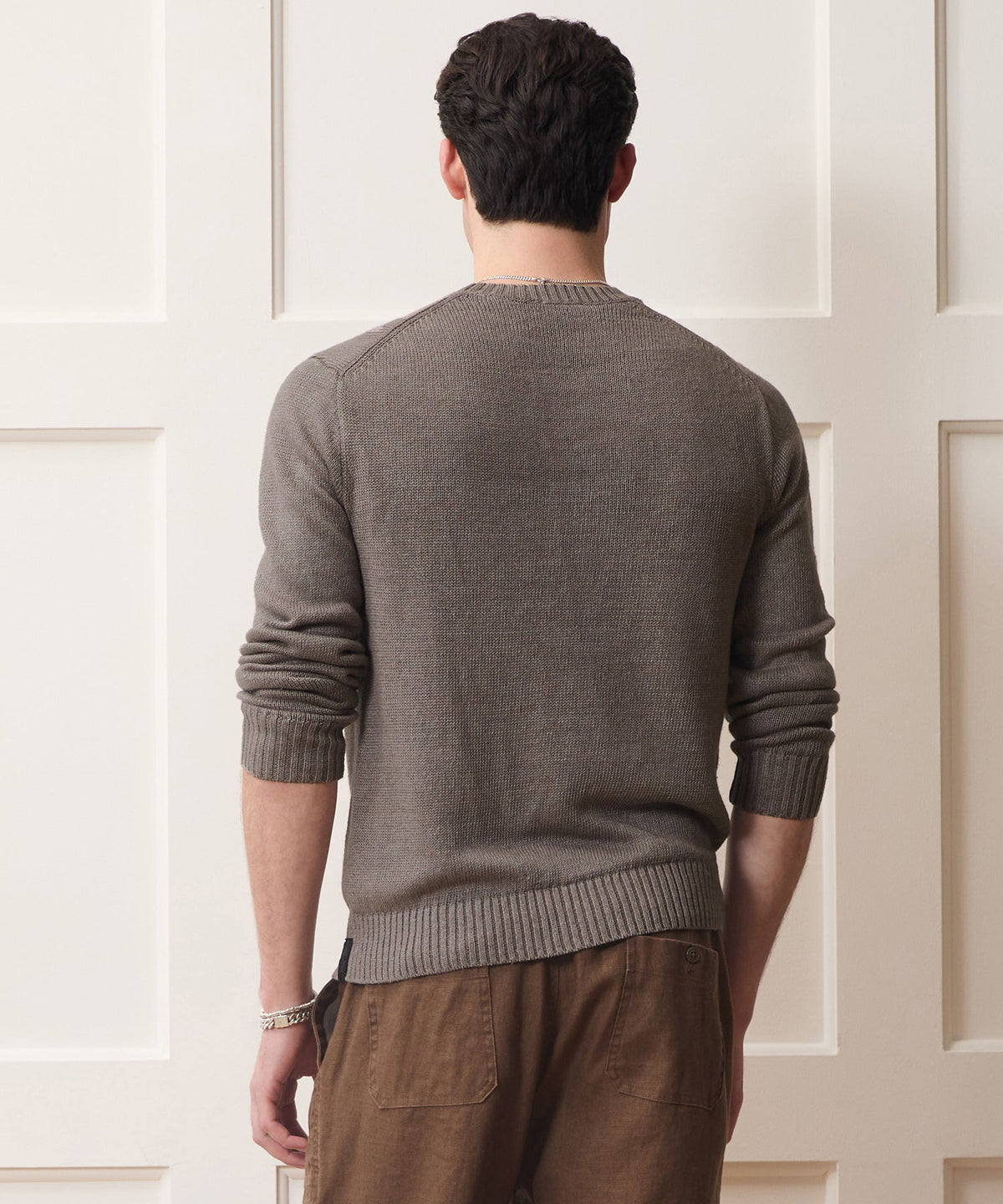 Linen Crewneck Sweater - Weathered Timber