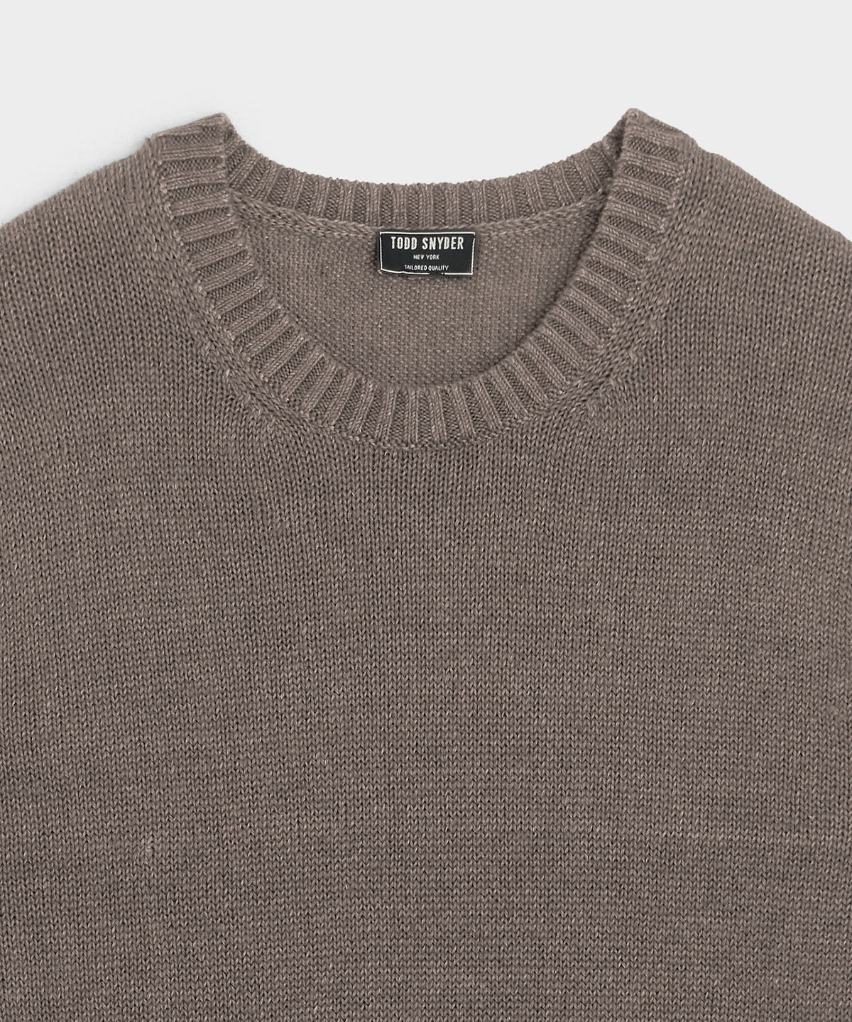 Linen Crewneck Sweater - Weathered Timber