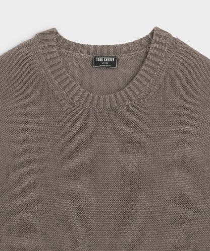 Linen Crewneck Sweater - Weathered Timber