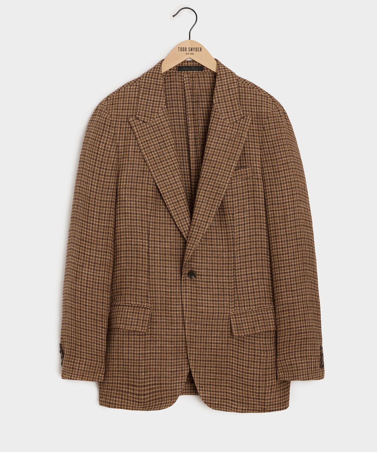 Italian Linen Houndstooth Sport Coat - Brown
