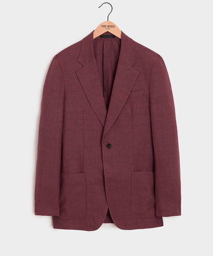 Italian Linen Sport Coat - Wine