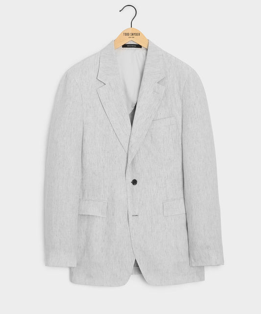 Italian Striped Linen Sutton Jacket - Light Grey