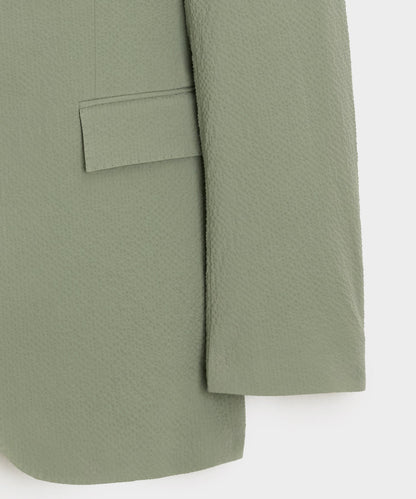 Italian Seersucker Sutton Jacket - Seafoam