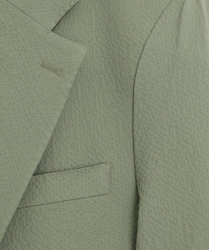 Italian Seersucker Sutton Jacket - Seafoam