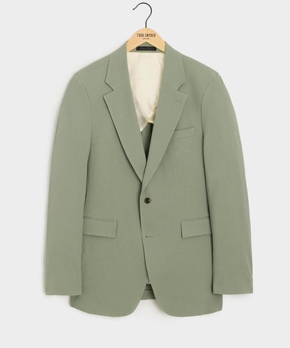 Italian Seersucker Sutton Jacket - Seafoam