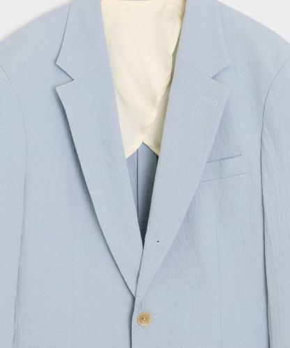 Italian Seersucker Madison Jacket - Light Blue