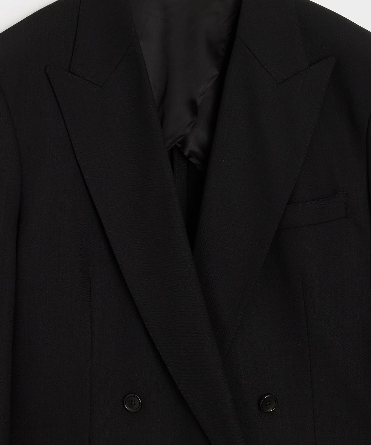 Italian Wool Double-Breasted Hollywood Jacket - Black