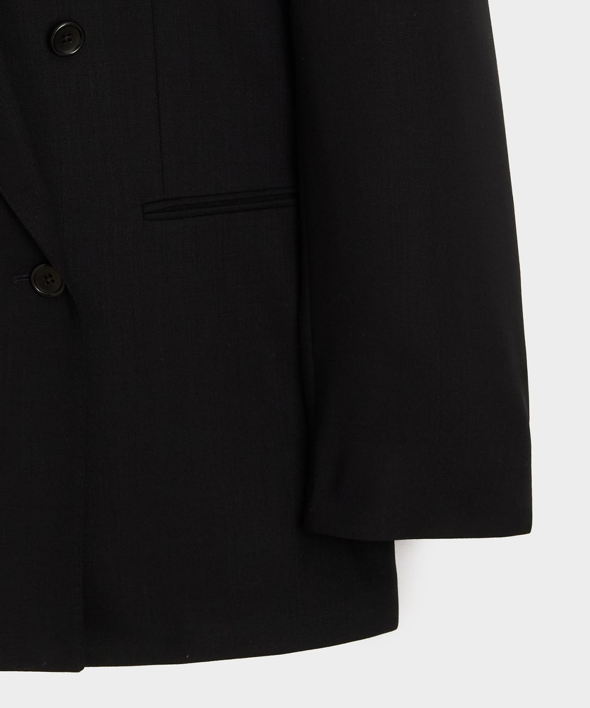 Italian Wool Double-Breasted Hollywood Jacket - Black
