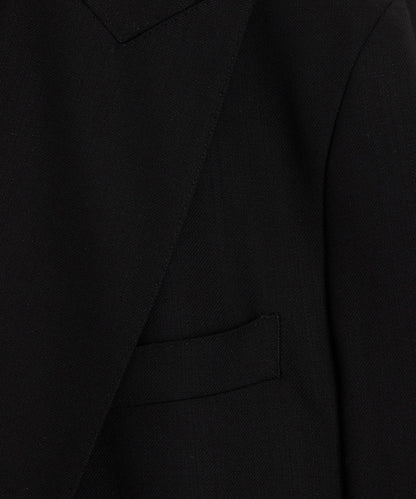 Italian Wool Double-Breasted Hollywood Jacket - Black