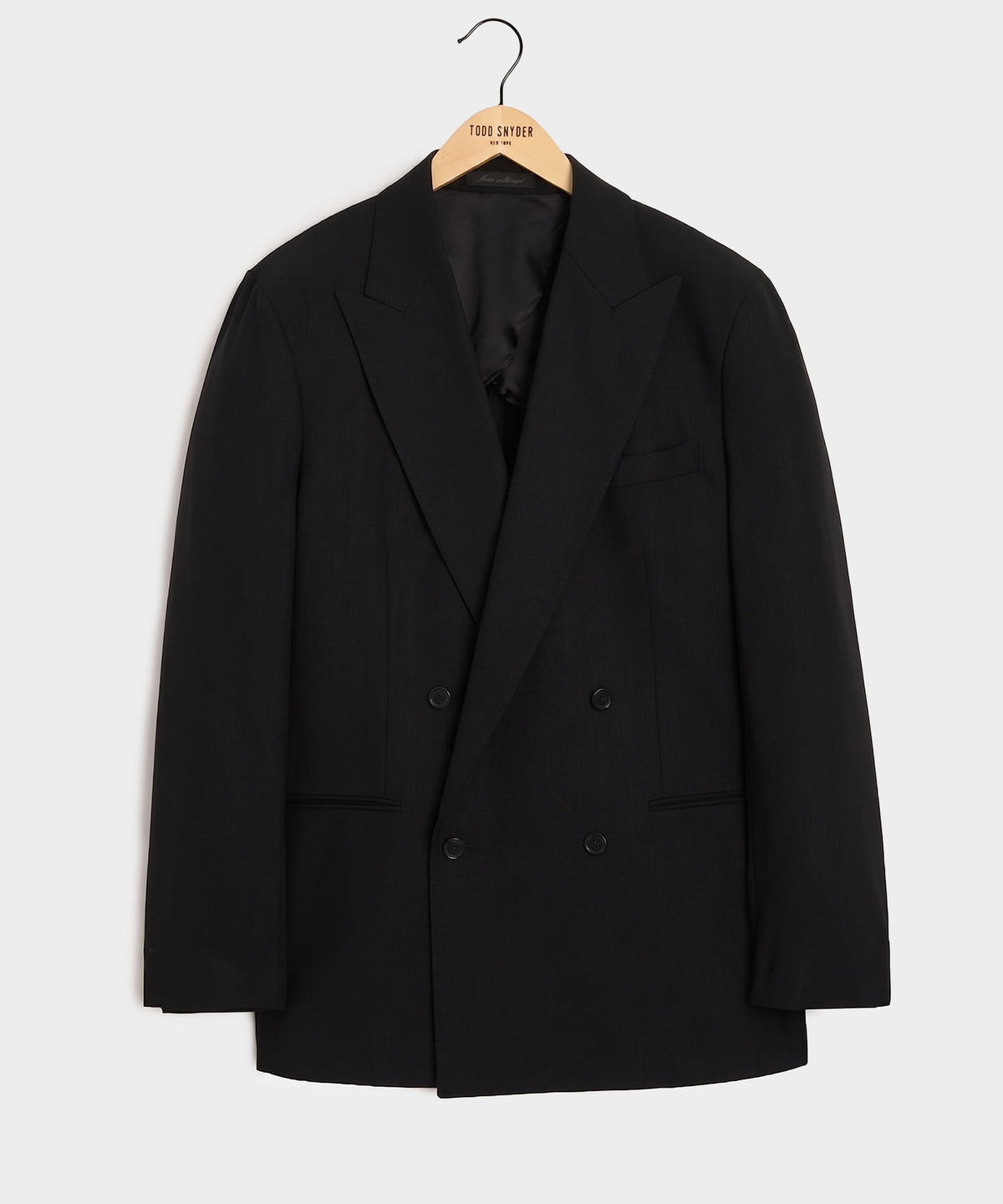 Italian Wool Double-Breasted Hollywood Jacket - Black