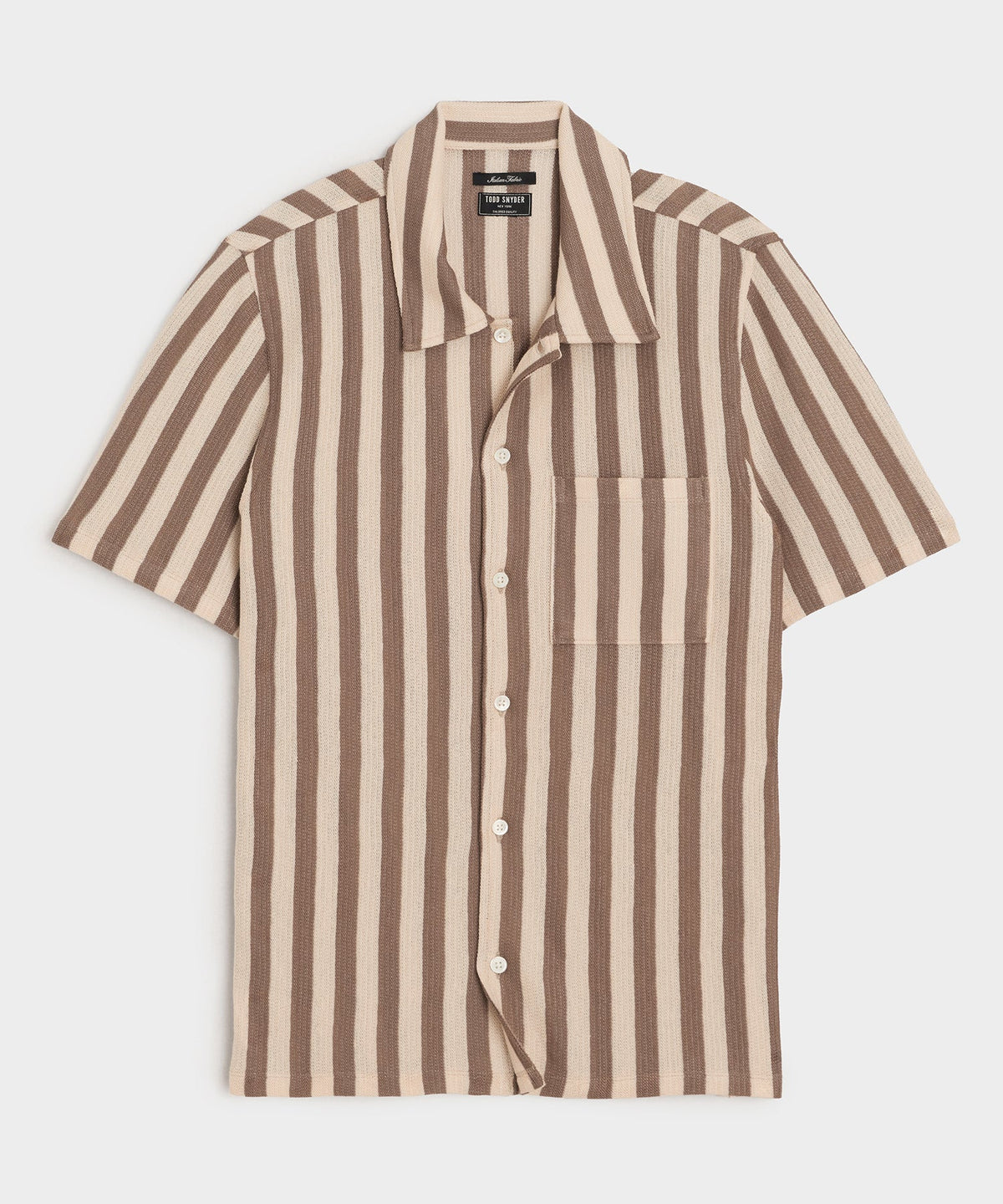 Linen-Cotton Knit Shirt - Tan