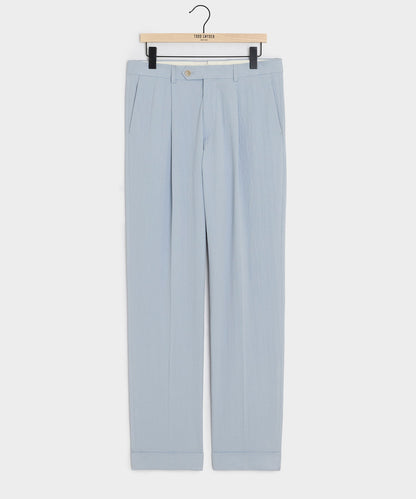 Italian Seersucker Madison Trouser - Light Blue
