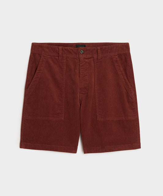 7" Corduroy Camp Short - Chocolate Cherry