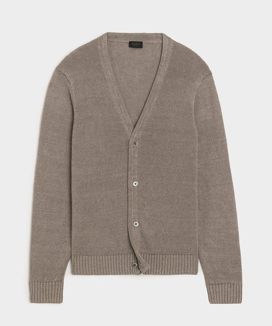 Linen Cardigan - Weathered Timber