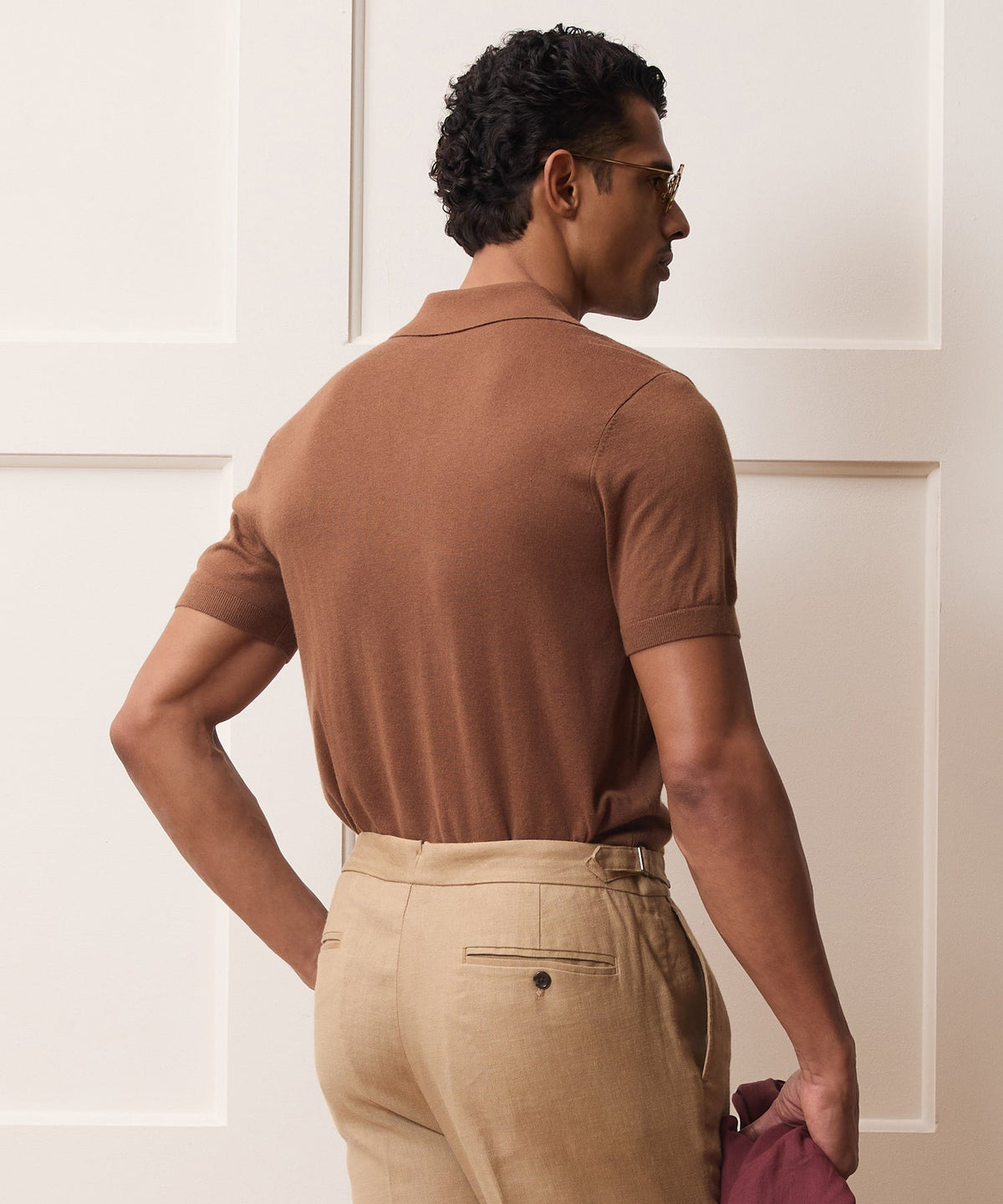 Silk-Cashmere Montauk Sweater Polo - Weathered Oak