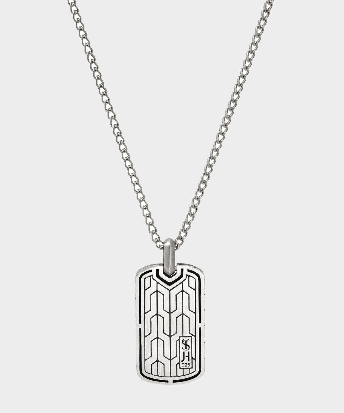 Todd Snyder x John Hardy Silver Green Enamel Dog Tag Pendant - Silver