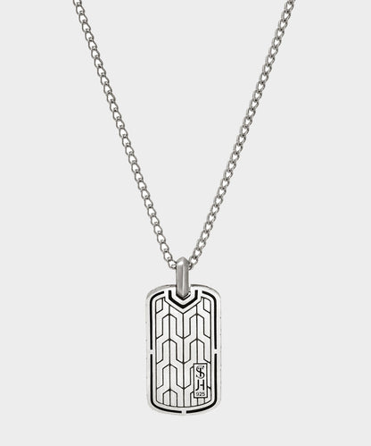 Todd Snyder x John Hardy Silver Green Enamel Dog Tag Pendant - Silver