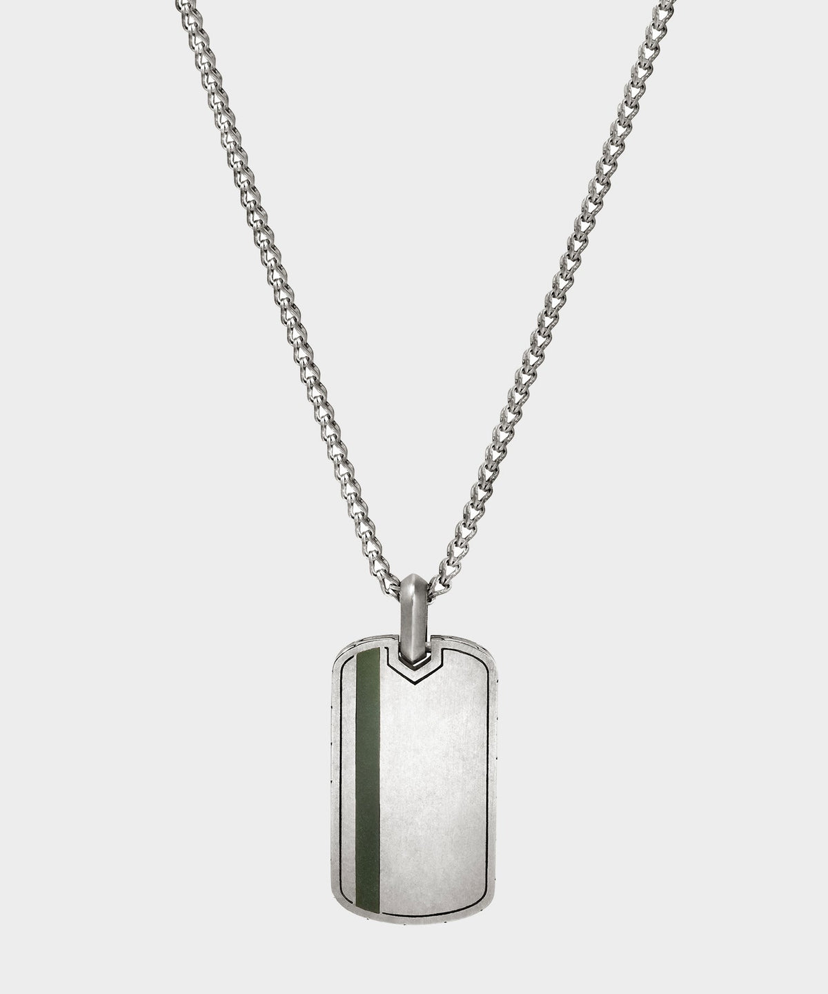 Todd Snyder x John Hardy Silver Green Enamel Dog Tag Pendant - Silver