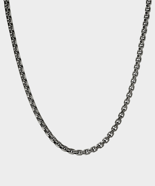 John Hardy Dark Sterling Silver Box Chain Necklace - Silver