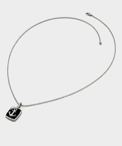 Todd Snyder x John Hardy Silver Anchor Dog Tag Pendant - Silver