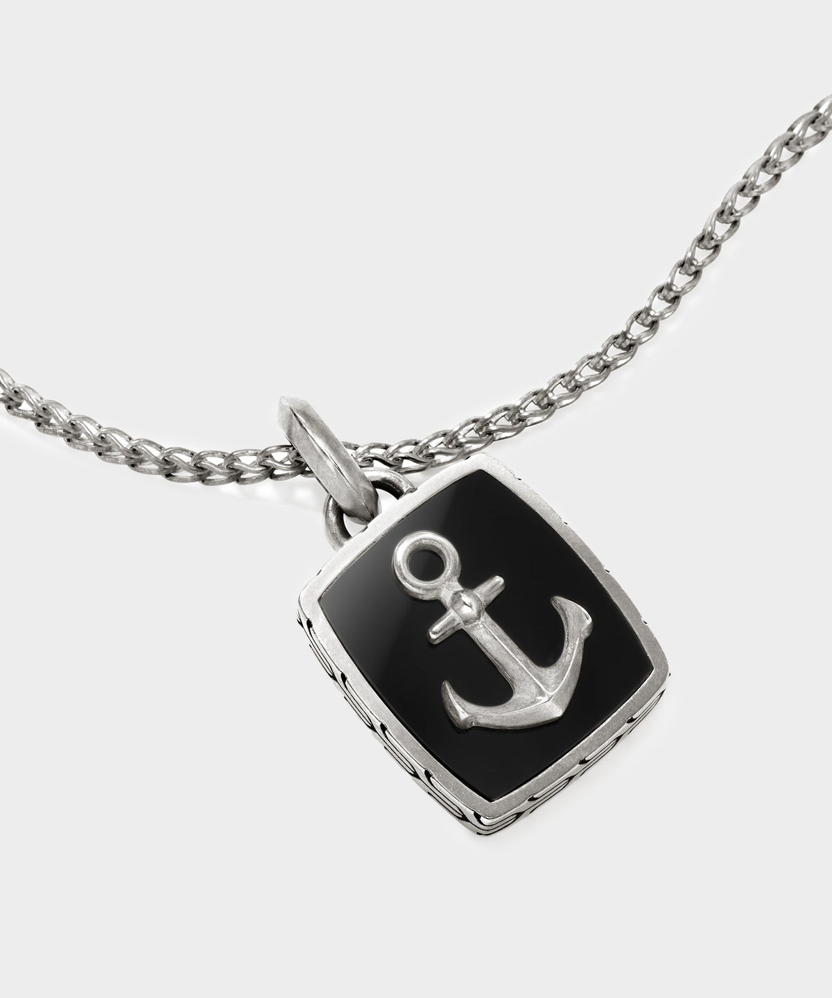 Todd Snyder x John Hardy Silver Anchor Dog Tag Pendant - Silver