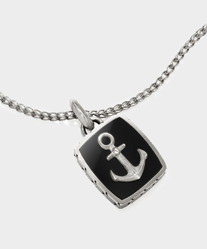 Todd Snyder x John Hardy Silver Anchor Dog Tag Pendant - Silver
