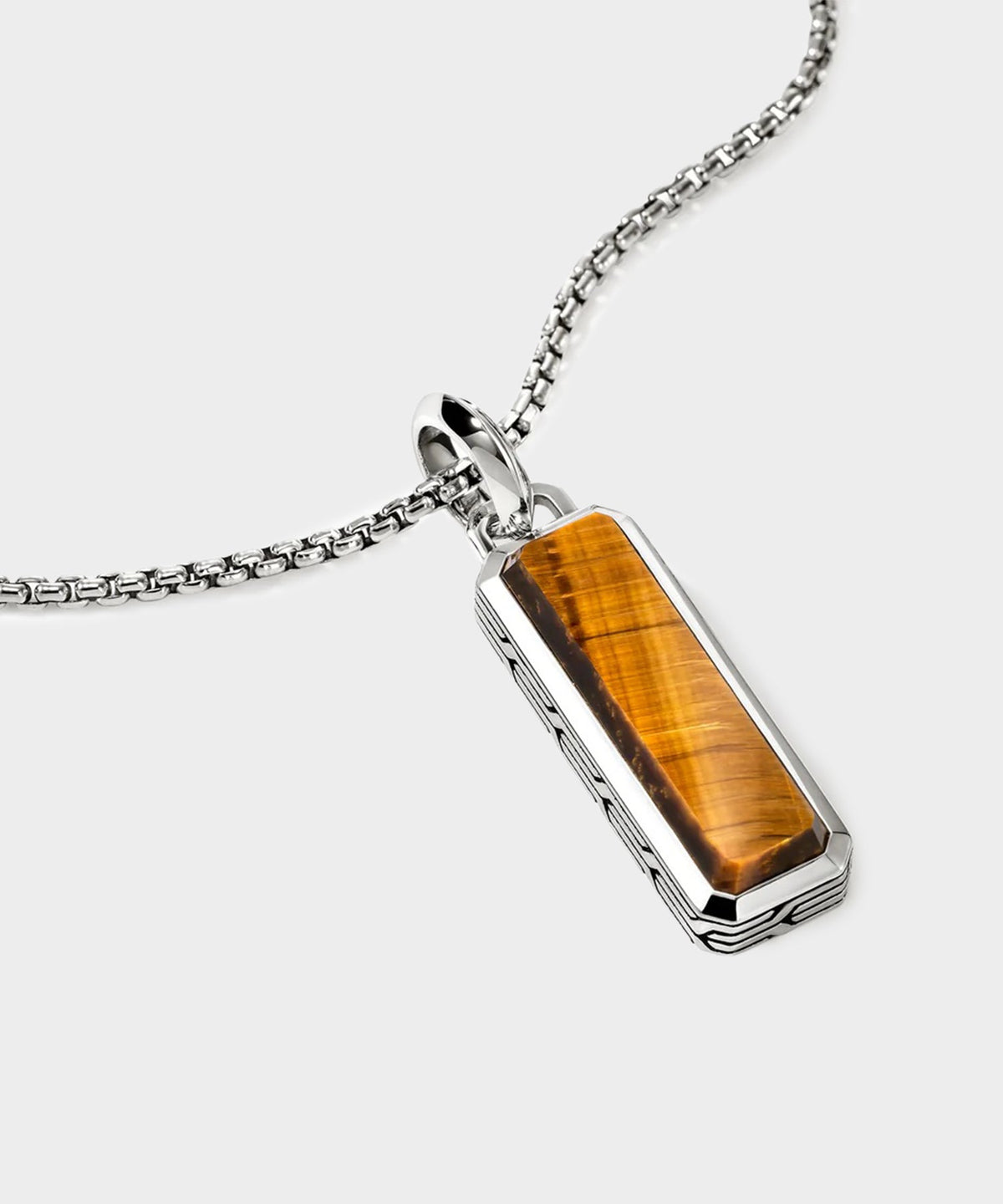 John Hardy Sterling Silver Tiger Eye Talisman Necklace - Silver