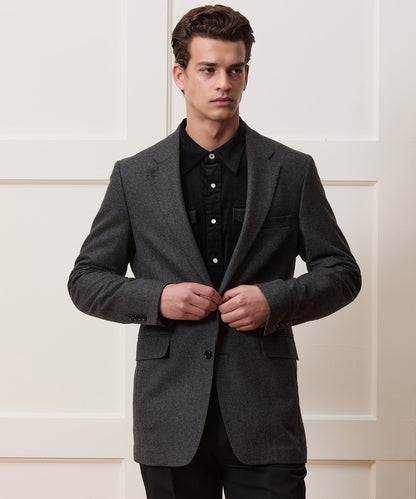 Italian Flannel Sport Coat - Charcoal