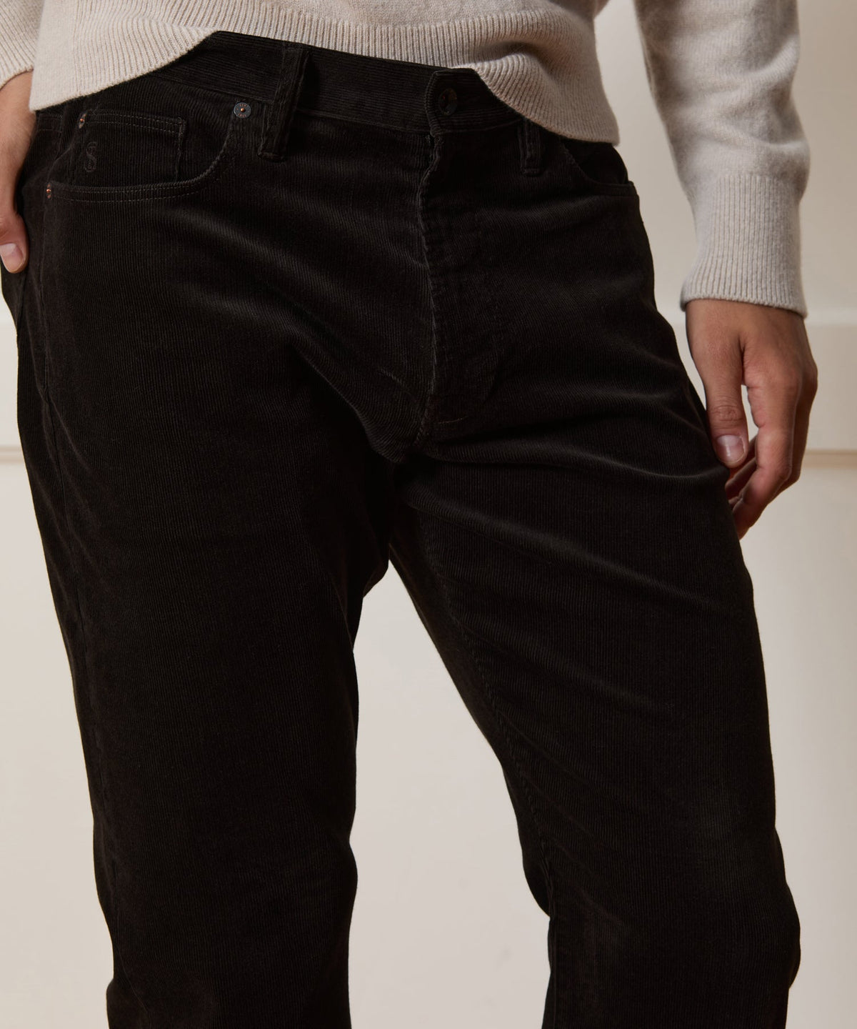 Western 5-Pocket Corduroy Pant - Caviar