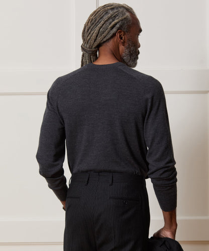 Merino V-Neck Sweater - Charcoal