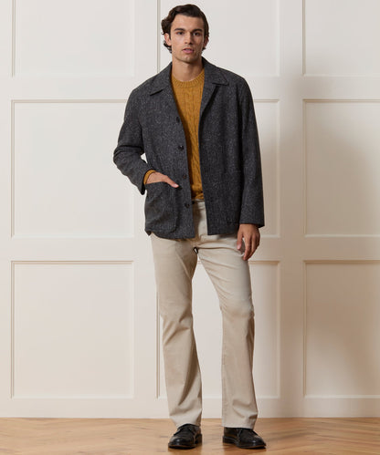 Italian Wool Herringbone Chore Coat - Dark Charcoal
