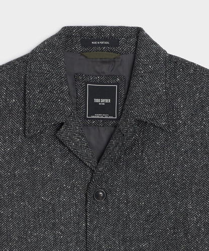 Italian Wool Herringbone Chore Coat - Dark Charcoal
