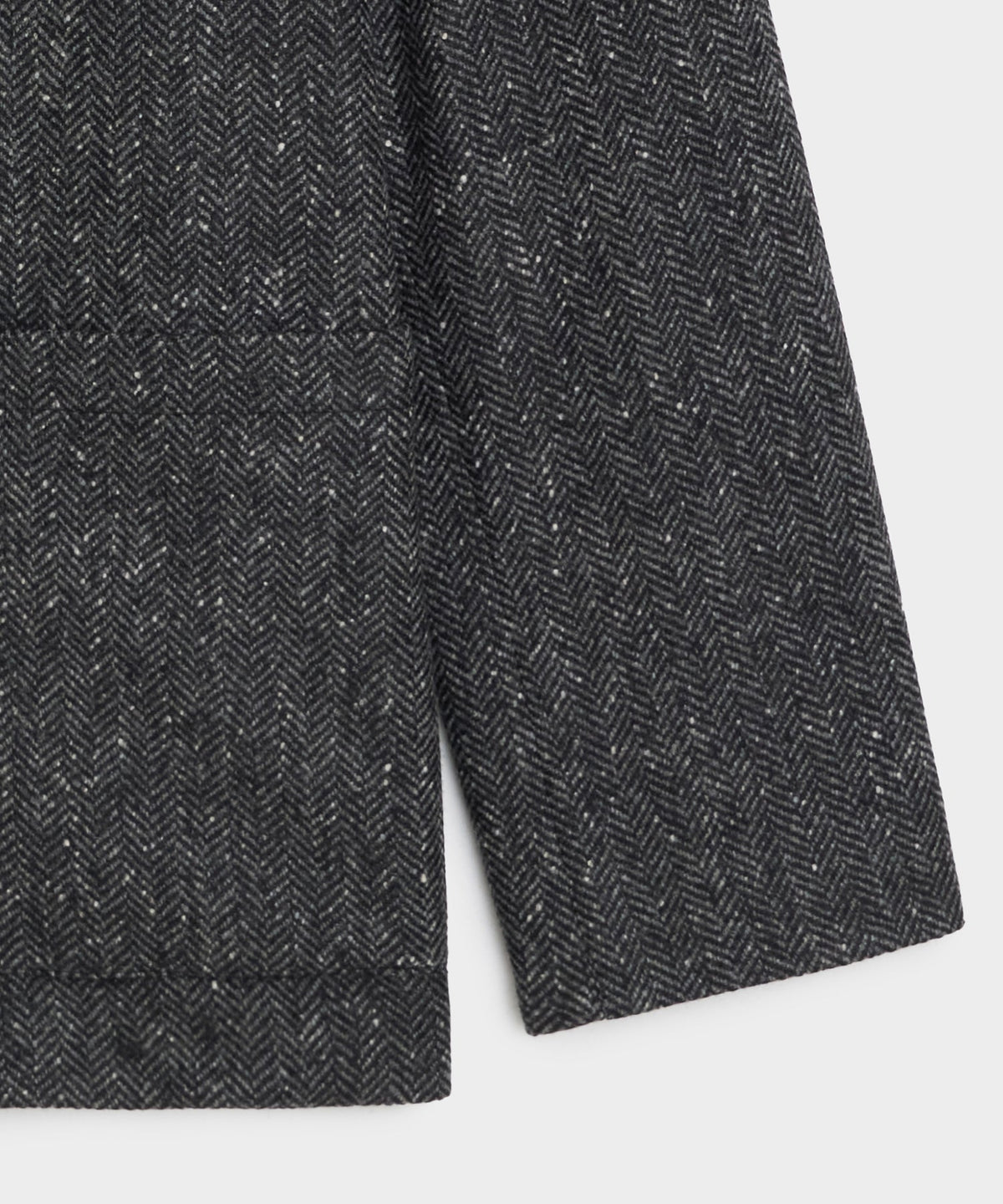 Italian Wool Herringbone Chore Coat - Dark Charcoal