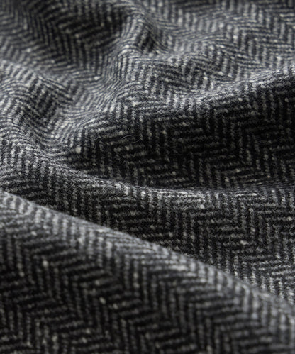 Italian Wool Herringbone Chore Coat - Dark Charcoal