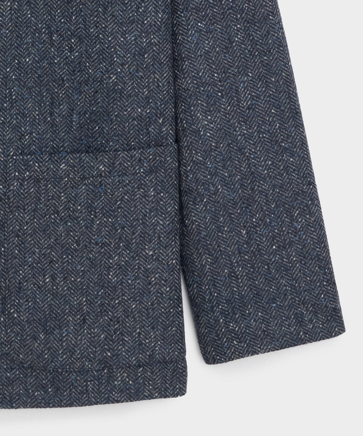 Italian Wool Herringbone Chore Coat - Steel Blue