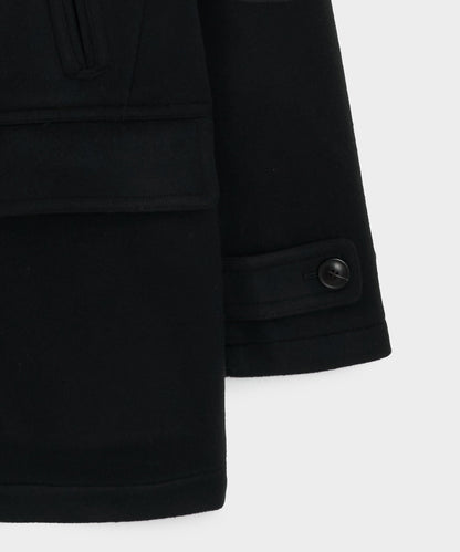 Italian Wool-Cashmere Peacoat - Black