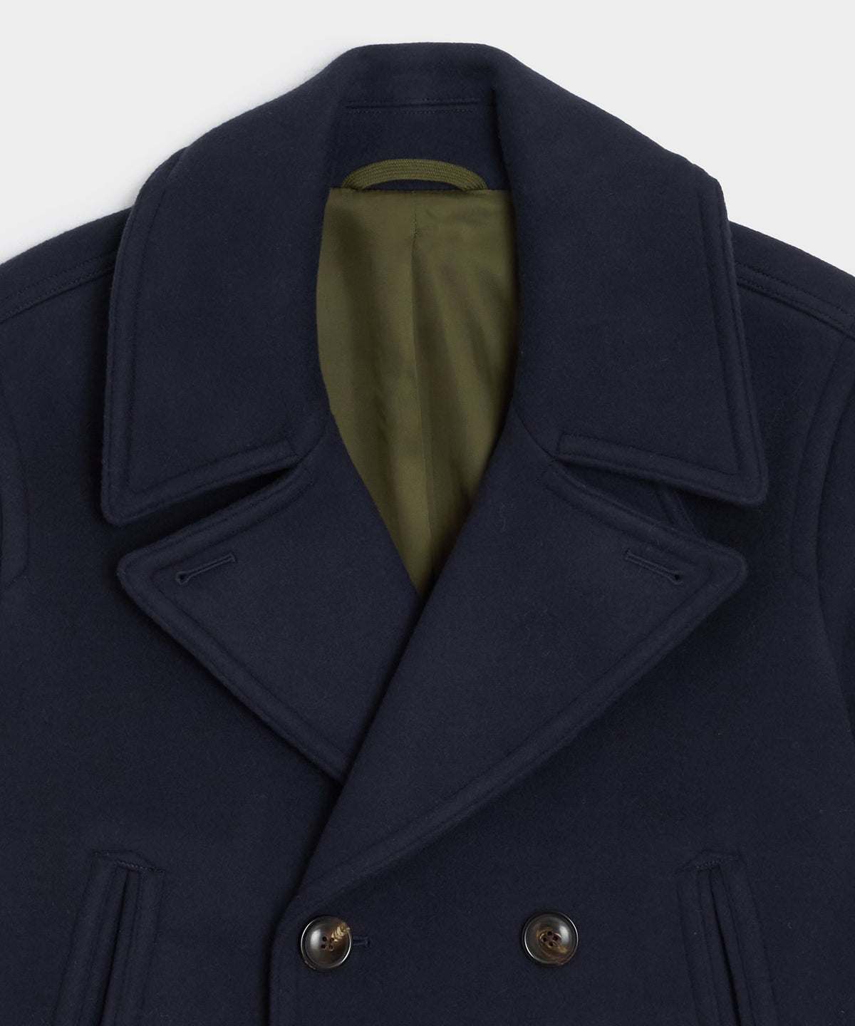 Italian Wool-Cashmere Peacoat - Navy