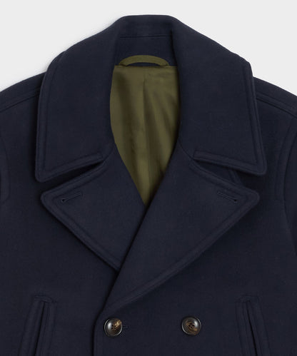Italian Wool-Cashmere Peacoat - Navy