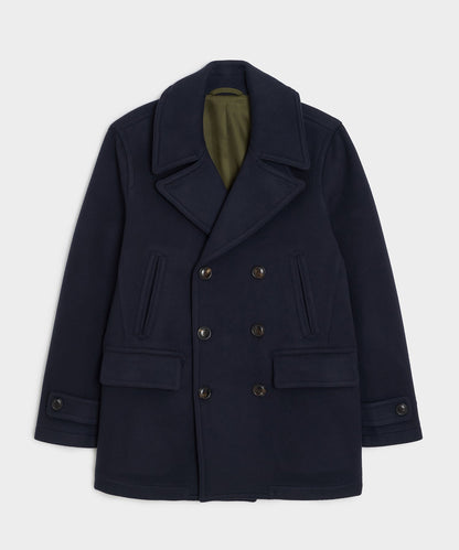 Italian Wool-Cashmere Peacoat - Navy