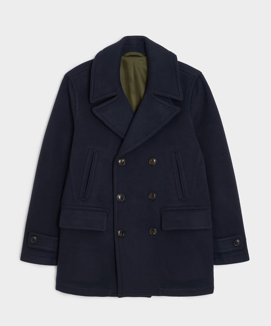 Italian Wool-Cashmere Peacoat - Navy